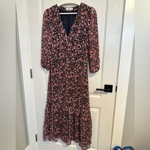 MNG Boho size 4, maxi dress with 3/4 sleeves.